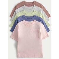 M&S 5-Pack Pure Cotton T-Shirts (2-8 Yrs) Pink Mix