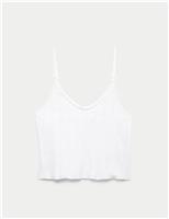 Pure Cotton Pointelle Cami Pyjama Top