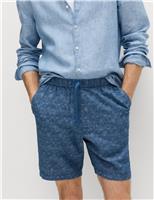 M&S Linen Rich Shorts Natural Mix