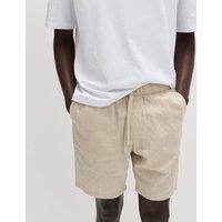M&S Linen Rich Shorts Natural Mix