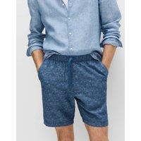 M&S Linen Rich Shorts Denim Mix