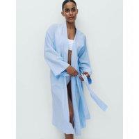 M&S Pure Cotton Chambray Wrap Blue
