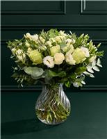 Rose, Freesia & Eucalyptus Bouquet with Vase