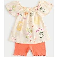M&S Cotton Rich Printed Top & Bottom Set (0 -5 Yrs) Multi