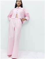 M&S Pure Cotton Wide Leg Pyjama Bottoms White