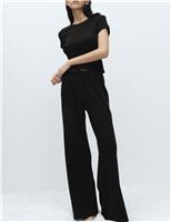Pure Cotton Pointelle Wide Leg Pyjama Bottoms