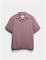 Linen Blend Short Sleeve Shirt