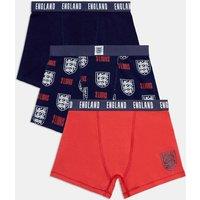M&S 3 Pack Cotton Rich Football Trunks Blue Mix