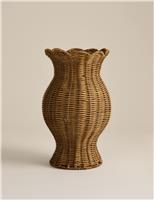 M&S Wicker Scallop Vase Natural