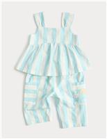 2 Piece Pure Cotton Striped Top & Trousers (0-5 Yrs)