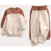 M&S 2 Pack Cotton Rich Top & Bottom Outfit (2-8 Yrs) Neutral