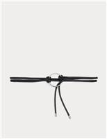 M&S Leather Rope Belt Black