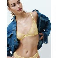 M&S Ida Lace Wired Plunge Bra A-E Pale Yellow