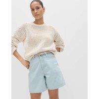 M&S Pure Cotton Denim Classic Shorts Light Indigo Mix