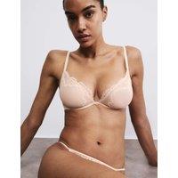 Rosie Nolana Lace Wired Plunge Bra (A-E) Natural