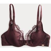 Rosie Nolana Lace Wired Plunge Bra (A-E) Dark Claret
