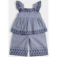 M&S Gingham Top & Bottom Outfit (0-5 Yrs) Blue Mix