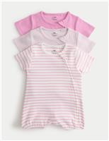 3 Pack Cotton Rich Rompers (0 Months-3 Years)