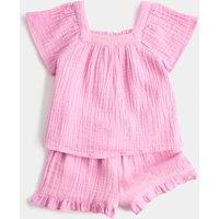 M&S 2 Piece Pure Cotton Outfit (0-5 Yrs) Pink