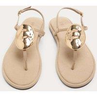 M&S Trim Ankle Strap Flat Sandals Taupe