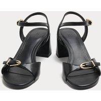 M&S Buckle Ankle Strap Block Heel Sandals Black