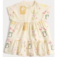 M&S Pure Cotton Jersey Paradiso Print Dress (0-5 Yrs) Cream Mix