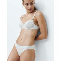 M&S Juni Cotton Rib Wired Balconette Bra (A-E) Grey Marl