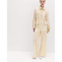 M&S Lace Wide Leg Trousers Ivory