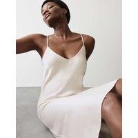 Autograph Satin Strappy Long Chemise Ivory