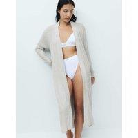 M&S Modal Rich Ribbed Long Wrap Grey