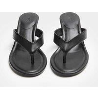 M&S Kitten Heel Toe Post Sandals Black