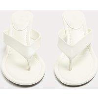 M&S Kitten Heel Toe Post Sandals White