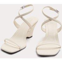 M&S Buckle Strappy Wedge Sandals Soft White