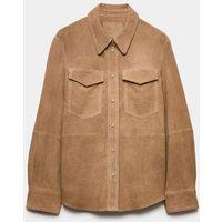 Per Una Suede Long Sleeve Shacket Latte