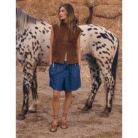 Per Una Suede Adjustable Toggle Waist Gilet Chestnut