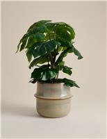 Artificial Monstera Plant in Ceramic Pot