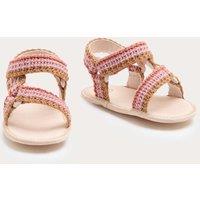 M&S Baby Crochet Trekker Pram Sandals (0-18 Mths) Orange Mix