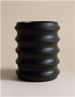 Short Ribbed Ceramic Vase