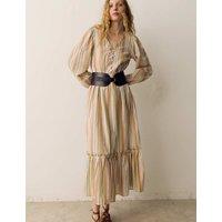 Per Una Pure Cotton Striped V-Neck Midaxi Dress Pink Mix
