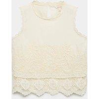 Per Una Pure Cotton Corded Embroidered Sleeveless Top Light Cream