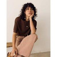 Per Una Sparkly Crew Neck Knitted Top Conker