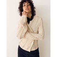 Per Una Pure Cotton Embellished Cardigan Ecru