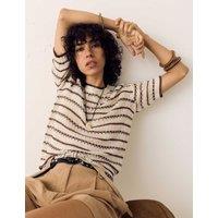 Per Una Textured Knitted Top Brown Mix