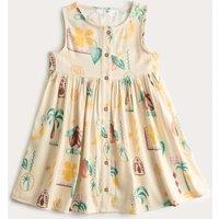 M&S Cotton Rich Island Print Woven Dress (2-10 Yrs) Multi