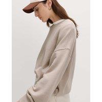 M&S Cotton Rich Garment Dye Sweatshirt Putty