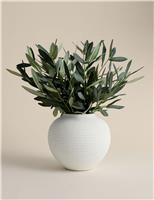 Artificial Olive Stem Arrangement in Ceramic Pot