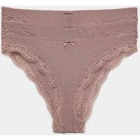 M&S 3 Pack Jasmine Mesh Brazilian Knickers Praline