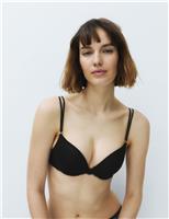 M&S Ida Lace Wired Push-Up Plunge Bra (A-E) Pink Sorbet