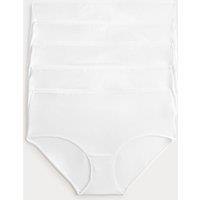 M&S 5pk Microfibre High Rise Shorts White