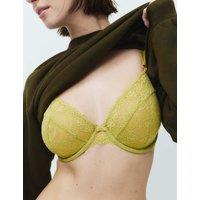 M&S Ida Lace Wired Plunge Bra (F-H) Bright Lime